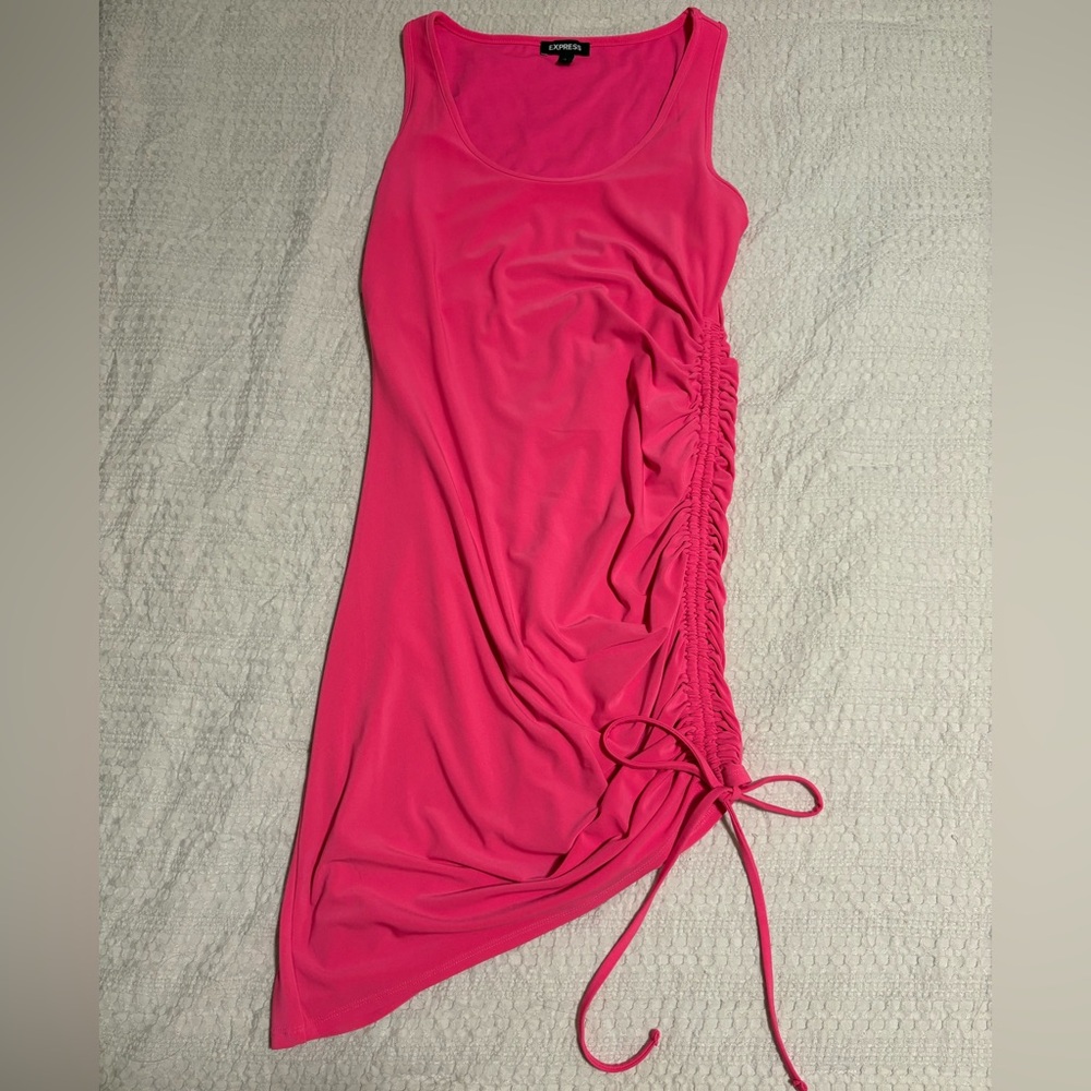 Express Hot Pink Asymmetrical Dress